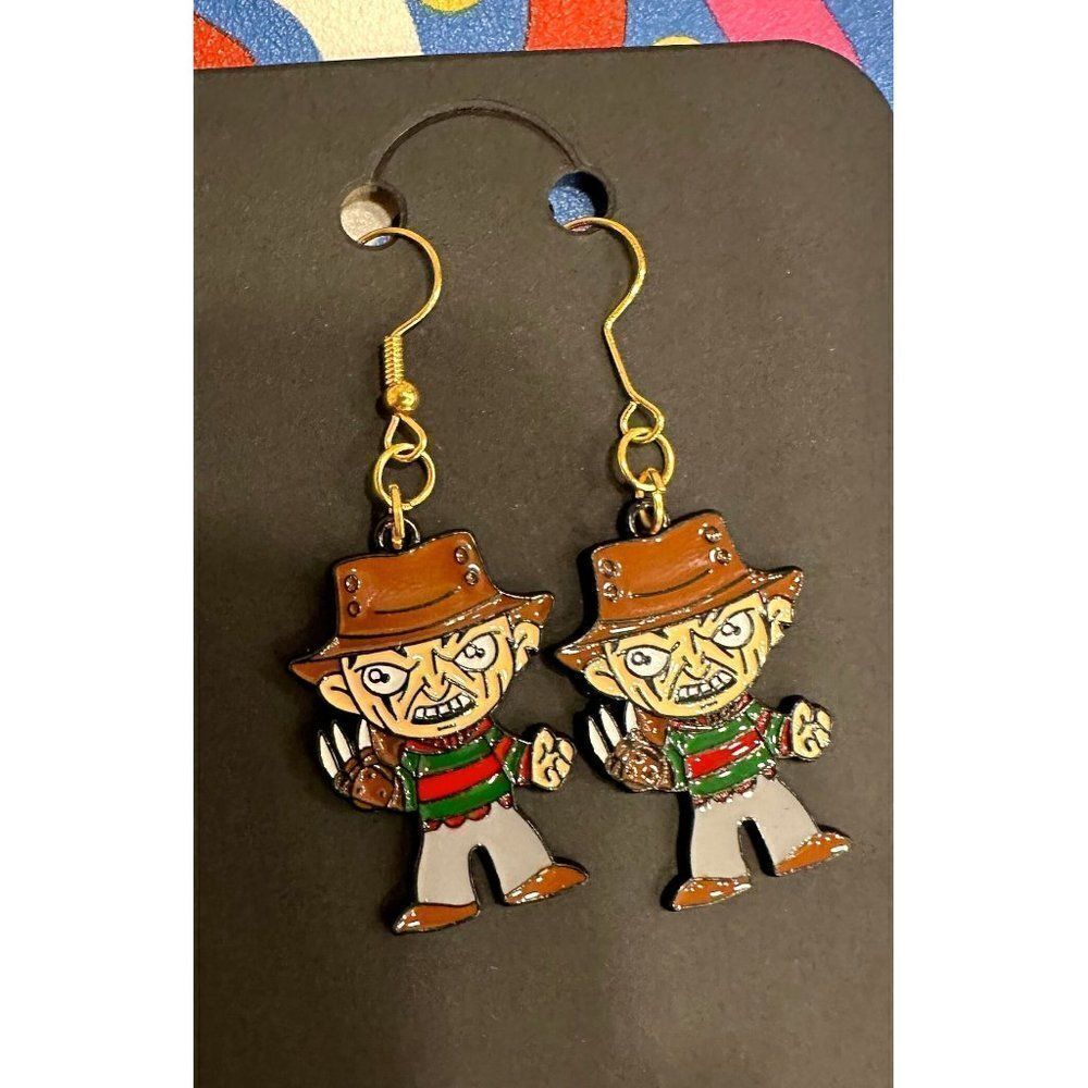 Freddy Krueger Dangle Drop Halloween Horror Earrings